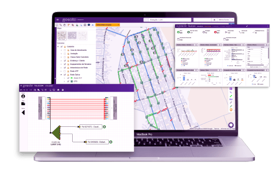 Geosite Telecom no notebook e mobile